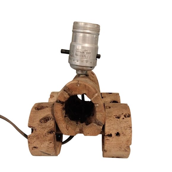 Vintage Western Wagon Lamp Cholla Wood Cactus Base WORKS - Picture 4 of 8